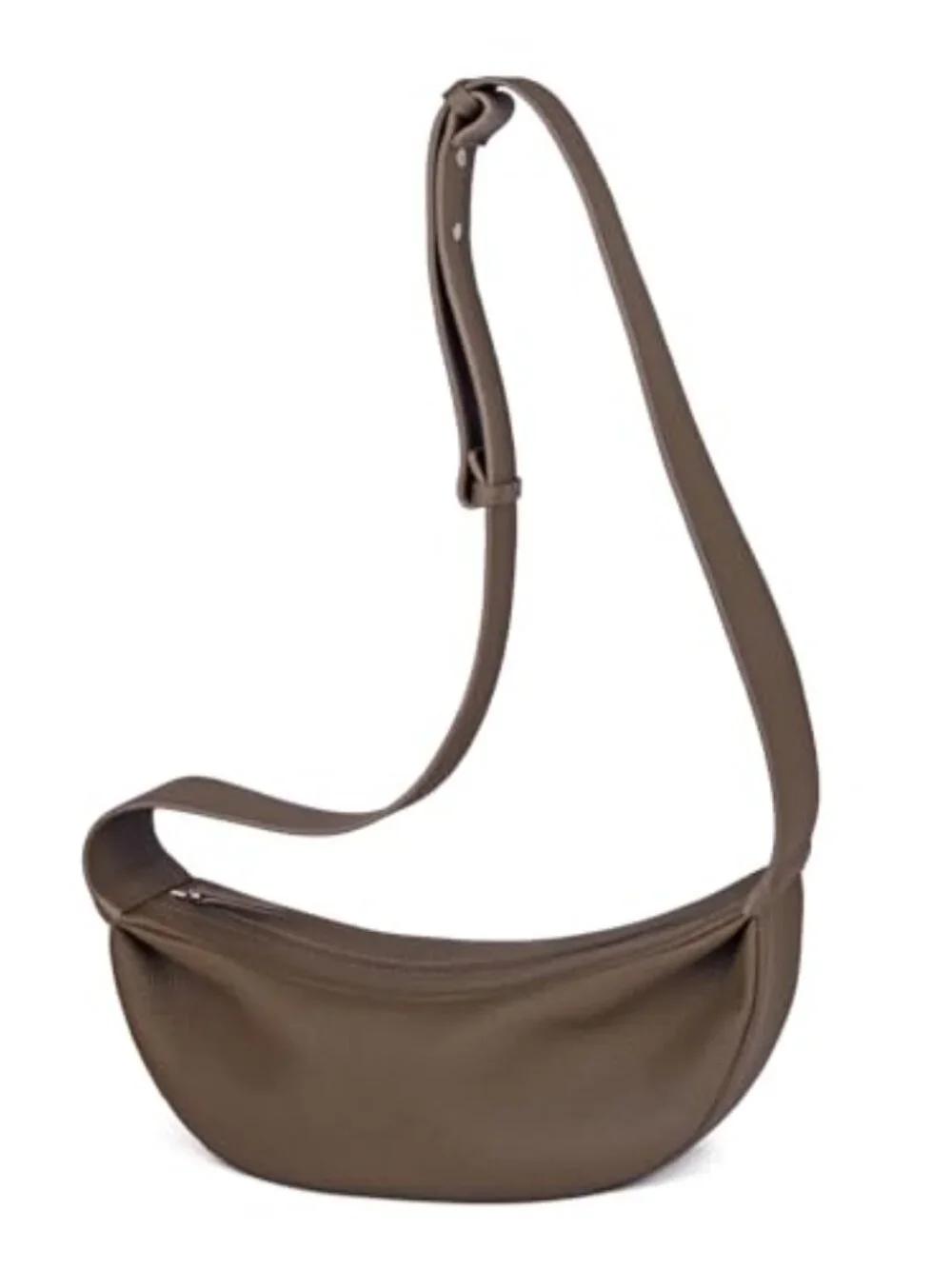 Genuine Leather Sling Crossbody Hobo Bag with Wide Strap